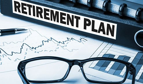 retirement plan label on document folder